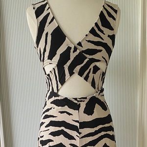 Tracy Reese Zebra Print Maxi Dress